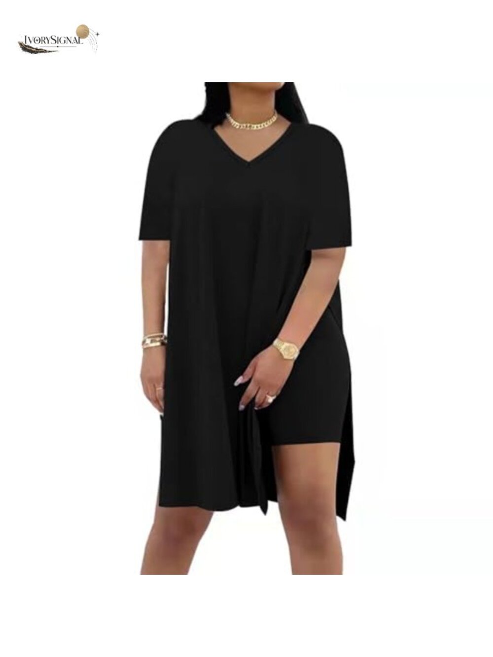 Plus Size Women's 2 Piece Shorts Sets | Tunic Top & Athletic Biker Shorts